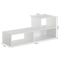 HOMCOM® Bücherregal Standregal Aktenregal 2-teilige Regale Büroregal MDF Weiß 120 x 35 x 50 cm(m-2)