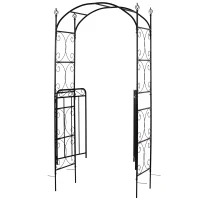 Outsunny® Pflanzbogen Torbogen Rankgitter Rosenbogen Garten Wetterfest H215 cm Metall(m-4)