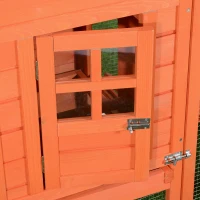 PawHut Kaninchenstall Kaninchenkäfig Hühnerstall Hühnerkäfig mit Freigehege Holz(m-12)