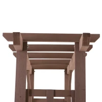 Outsunny® Torbogen Rankgitter Pflanzbogen Rankhilfe Rosenbogen Garten Laubendach Kunstholz WPC Braun 150 x 50 x 200 cm(m-5)