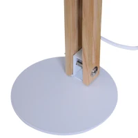HOMCOM® Tischleuchte Schreibtischlampe verstellbar Leselampe Büro Metall + Holz weiß 26 x 15 x 41 cm(m-8)