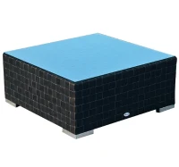 Outsunny 20-tlg. Alu Polyrattan Gartenmöbelset Lounge Liege mit 3 Beistelltische Neu(m-9)