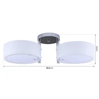 HOMCOM® Deckenleuchte Kronleuchter Kristall 2xE27 Sockel 40W Weiß(m-2)