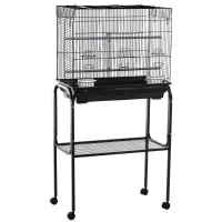 PawHut® Vogelkäfig Vogelhaus Vogelvoliere Metallvoliere für Vögel mit Ständer rollbar(m-5)