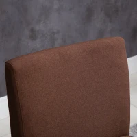 HOMCOM® Esszimmerstuhl Küchenstuhl mit hoher Rückenlehne Polyester Braun(m-11)