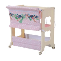 HOMCOM® Baby Wickeltisch mit Badewanne Mobil Rosa(m-11)