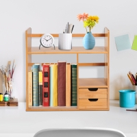 HOMCOM® Tisch Bambus Bücherregal Student Lagerregal