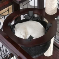 PawHut® Katzenhaus Katzen Käfig Hängematte Sisal-Säulen & Matte Massivholz Metalldraht(m-10)