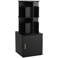 HOMCOM® Bücherregal 2-in-1 Standregal Drehregal 360 ° drehbar Abnehmbar Schwarz(m-1)