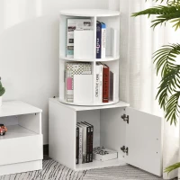 HOMCOM® Bücherregal 2-in-1 Standregal Drehregal 360 ° drehbar Abnehmbar Weiß(m-2)