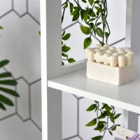 kleankin® Badezimmerregal Badeschrank Küchenschrank mit 1 Schränke 3 offene Regale MDF(m-8)