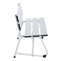 Outsunny® Parkbank 2-Sitzer Garten Weiß B120 x T53 x H70cm(m-3)