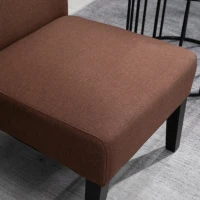 HOMCOM® Esszimmerstuhl Küchenstuhl mit hoher Rückenlehne Polyester Braun(m-10)