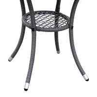 Outsunny® Gartensitzgruppe 3-tlg. Polyrattan Gartenset Rattanmöbel Grau mit Sitzkissen(m-10)