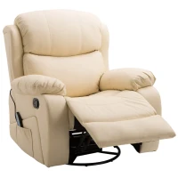 HOMCOM® Massagesessel Vibrations- und Heizfunktion Beige(m-3)