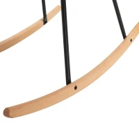 HOMCOM® Moderner Schaukelstuhl Liegestuhl Leinen Schaumstoff Metall Buche Braun(m-11)