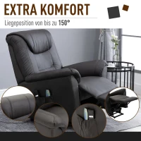 HOMCOM® Massagesessel mit Wärmefunktion | Massagestuhl | Braun | 100 x 93 x 105 cm(m-6)