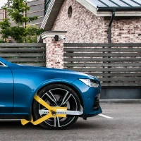 HOMCOM® Radkralle Radklemmenschloss Parkkralle für Ø47-67cm Räder mit 2 Schlüsseln(m-4)