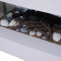 HOMCOM® Elektrokamin Kaminofen Wandkamin Fernbedienung LED Weiß(m-5)