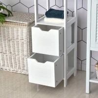 kleankin® Badezimmerregal Badeschrank Küchenschrank mit 1 Schränke 3 offene Regale MDF(m-11)
