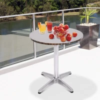 HOMCOM® Bartisch Stehtisch Bistrotisch Partytisch höhenverstellbar 70/110 cm Aluminium(m-1)