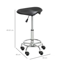 HOMCOM® Sattelhocker für Büro Salon Massage verstellbar Drehhocker Rollhocker Schwarz(m-6)