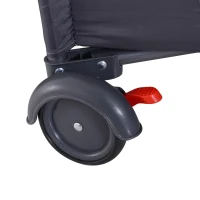 HOMCOM® Babybett Kinderreisebett klappbar Klappbett mit Matratze + Rollen Tragetasche Schwarz 120 x 60 x 75 cm(m-8)