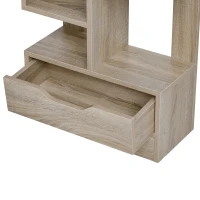 HOMCOM Bücherregal mit 10 Fächer und Schublade, Standregal, Eckbücherregal, E1 Spanplatte, 46 x 20 x 151 cm(m-9)