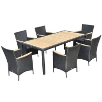 19-tlg. Alu Polyrattan-Set Gartenmöbel Rattan Sitzgruppe Esstischgruppe(m-3)