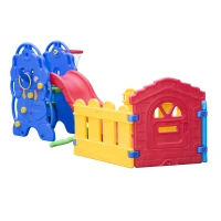 Kinderrutsche Spielzeug Gartenrutsche Kinder Rutsche mit Zaun(m-8)