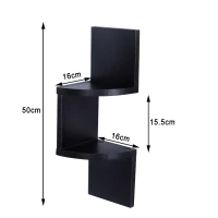 HOMCOM® Wandregal Eckregal Zickzackregal schwarz(m-2)