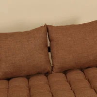 HOMCOM®  Zweisitzer Schlafsofa | Chaiselongue | Metall, Leinen | Braun | 155 x 65 x 57 cm(m-10)