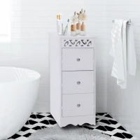 HOMCOM®  Küchenschrank | Aktenschrank | MDF | 29,8 x 29,8 x 68,5 cm | Weiß(m-4)