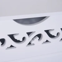 HOMCOM® Badschrank Wäschekorb Truhe Kiste Aufbewahrungsbox mit Deckel MDF Weiß 55 x 34 x 58 cm(m-9)