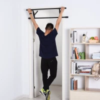HOMCOM® Klimmzugstange pull up bar Reckstange für Türrahmen Stahl Schwarz(m-4)