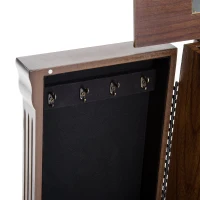 HOMCOM® Schmuckschrank mit Spiegel Schmuckkasten Holz Braun(m-8)