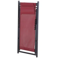 Outsunny® Klappstuhl 2er-Set Klappsessel Klappbarer Gartenstuhl Campingstuhl Alu Weinrot(m-4)