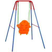 HOMCOM® Kinderschaukel mit Sicherheitsgurt Kleinkindschaukel Schaukelsitz ab 1 Jahr PP PE(m-7)