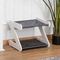 PawHut® Katzenbett zweistöckiges Katzenhaus in Z-Form Polyester E1-MDF Grau(m-7)