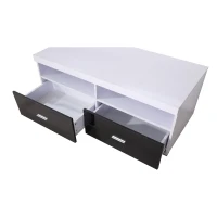 HOMCOM® Fernsehtisch Lowboard TV Rack Board Regal Schrank Holz Schwarz Weiß(m-3)