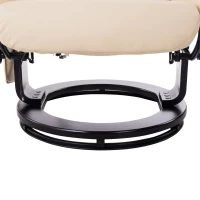HOMCOM Massagesessel Fernsehsessel Sessel mit Hocker Massage mit Wärmefunktion und Vibration Beige(m-8)