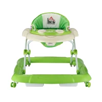 HOMCOM® Laufhilfe für Baby Gehfrei Babywalker Klappbar Höhenverstellbar grün(m-2)