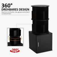 HOMCOM® Bücherregal 2-in-1 Standregal Drehregal 360 ° drehbar Abnehmbar Schwarz(m-4)