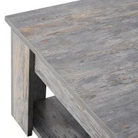 HOMCOM® Couchtisch Beistelltisch Holztisch mit Ablage Pinie Shabby 80 x 80 cm(m-6)