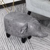 HOMCOM® Hocker für Kinder Kinderhocker Sitzhocker im Tier-Design Elefant Grau(m-2)