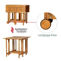 Outsunny® 5 tlg. Sitzgarnitur Gartensitzgruppe Esstischgruppe Gartenmöbel klappbar 1 Tisch + 4 Stühle Akazienholz Teak 100,5 x 82 x 75 cm(m-5)