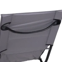 Outsunny® Klappstuhl Campingstuhl Gartenstuhl Polstersessel Strand Balkon faltbar Grau 86 x 61 x 94 cm(m-9)