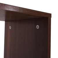 HOMCOM® Bücherregal Holz Wandregal Raumteiler S-Form 4 Fächer Weiß+Braun(m-6)