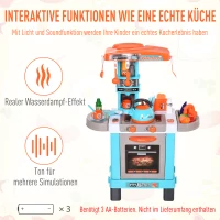 HOMCOM® 34-teilige Kinder-Spielküche Licht- und Soundeffekte Lernspielzeug Kunststoff(m-4)