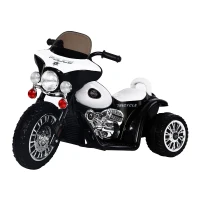HOMCOM® Elektro Kindermotorrad | Kunststoff, Metall | 80 x 43 x 54,5 cm | Schwarz, Weiß(m-1)